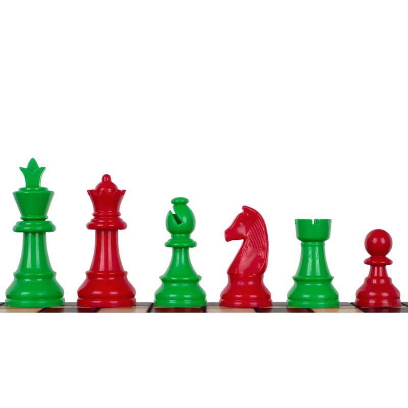 Sunrise Chess Staunton 6 Plastic Chess Pieces in Green -