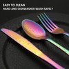 KOOMADE Rainbow Silverware Sets with Steak Knife - 24 PC