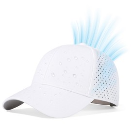 Hydro Performance Snapback - Gorra de béisbol ligera para cabezas grandes, repelente al agua, transpirable, flotante, Blanco (paquete ecológico), Medium-Large