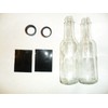 Case of 5oz Clear Glass Hot Sauce Bottles w Black