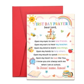Christian Card First Day of Kindergarten Back to School Supplies for Kids Girls First Day of School Gifts for Teens Boys Daughter Son from Mom Dad Back to School 1st 5th 8th Grade College High School