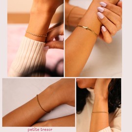 14K Real Gold Plated Jewelry Set for Women, Waterproof Gold Bracelets for Women, Premium– Non-Tarnish, Dainty & Cute Jewelry, Durable Fashion Accessories & Gifts