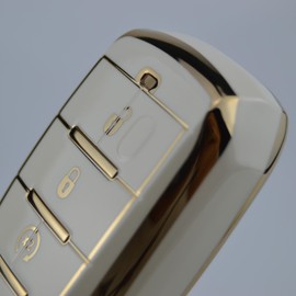 Gloss Smart Remote Key Fob Case Cover Protector for Ram 1500 2500 3500 2019 2020 2021 2022 2023 2024 4 Buttons White