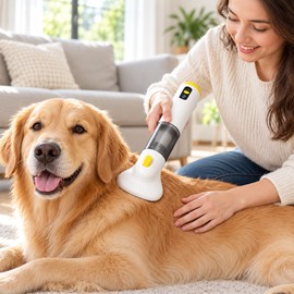 Handheld Pet Hair Vacuum Cleaner for At-Home Grooming - Cyclonic Suction and Easy Fur Collection