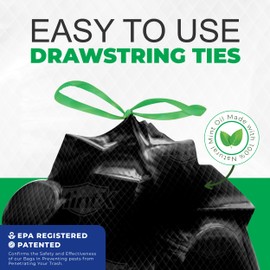 Mint-X Rodent Repellent Trash Bags, 1.3 Mil, Flat Seal, 47" Height x 43" Length, Black (Pack of 100)