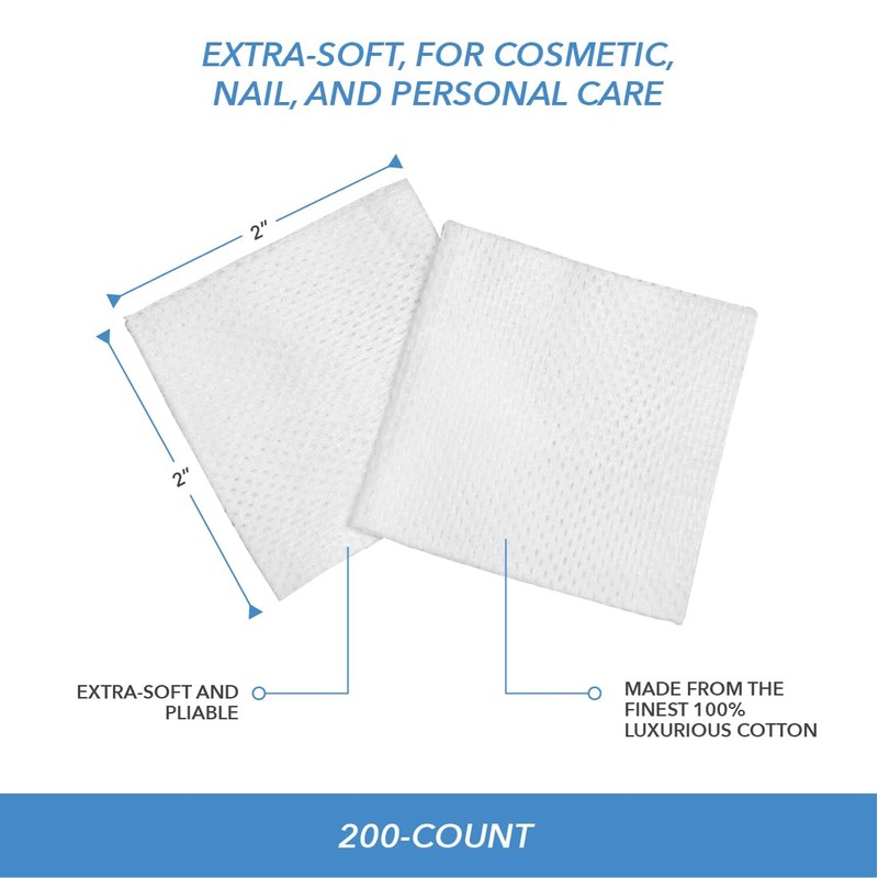 ForPro Professional Collection Premium Cotton Wipes, 100% Cotton, Extra-Soft, for