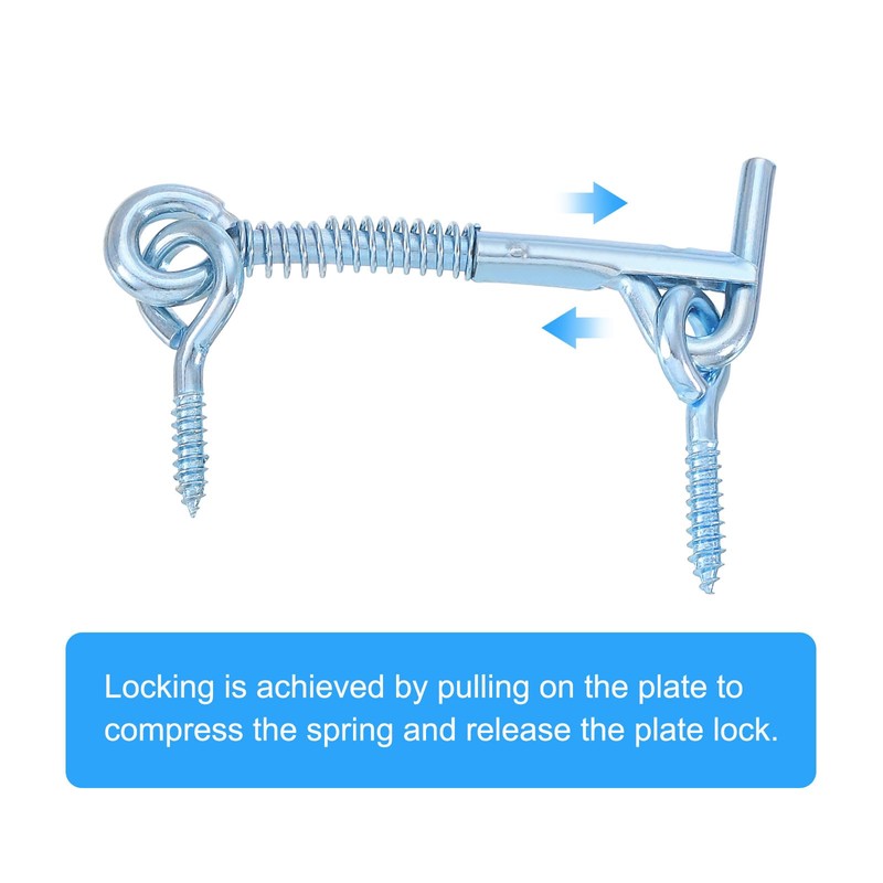 sourcing map 6Pcs Safety Hook and Eye Latch, 2.5" Iron