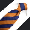 SHLAX&WING Men's Silk Necktie, Blue, Yellow, 6cm x 147cm Necktie