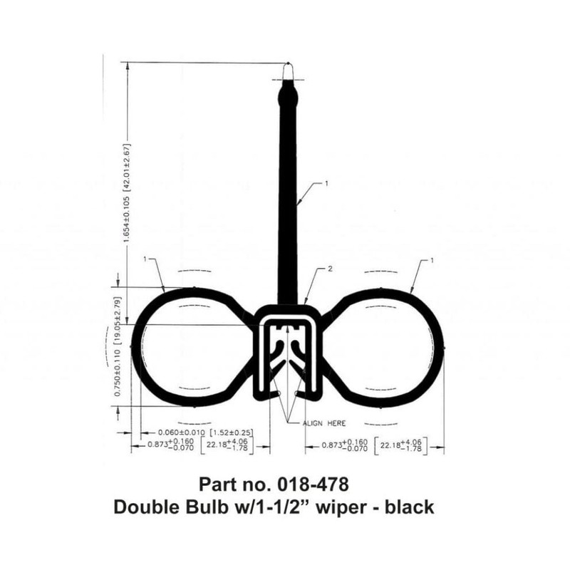 AP Products 018-478 Double Bulb Seal with Slide-On Clip ,