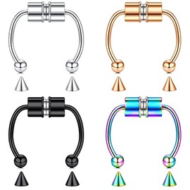 D.Bella Fake Septum Fake Nose Ring Septum Nose Ring Non Piercing Septum Rings Septum Piercing Septum Ring Septum Piercing Fake Septum Ring for Women Men