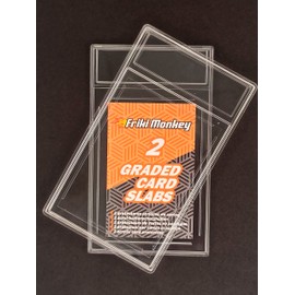 Card Slabs Acrylic Card Sleeves, PSA Format, 2 Card Stands, Acrylic, 2 Slabs for PSA, CGC or Similar, Card Sleeves for Football, Magic, Yugi-Oh, Dragon Ball, PSA Cases