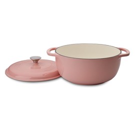 Mercer Culinary Enameled Cast Iron Round Dutch Oven, 6 qt., Pink