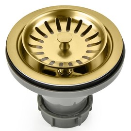 Kit de repuesto para fregadero de cocina, negro/oro/cromo, para fregaderos de cocina estándar de 3-1/2 pulgadas, con tapón de tapón de coladores de ce