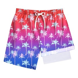 HOOGRIN Swim Trunks Boys Toddler Bathing Suits for Kids Swimwear Baby Boy Swimsuit Boys Swim Shorts,Gradient Purple,14-16 Years