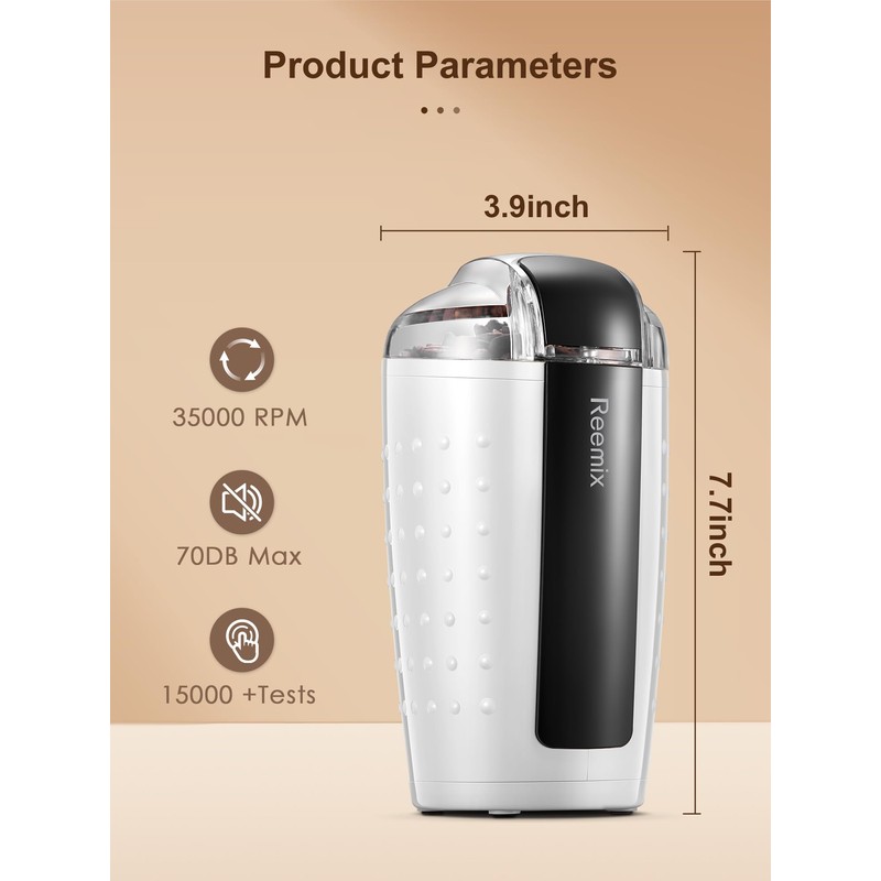 Coffee Grinder, Electric Coffee Grinder with 3.5Oz Large capacity, One-Touch