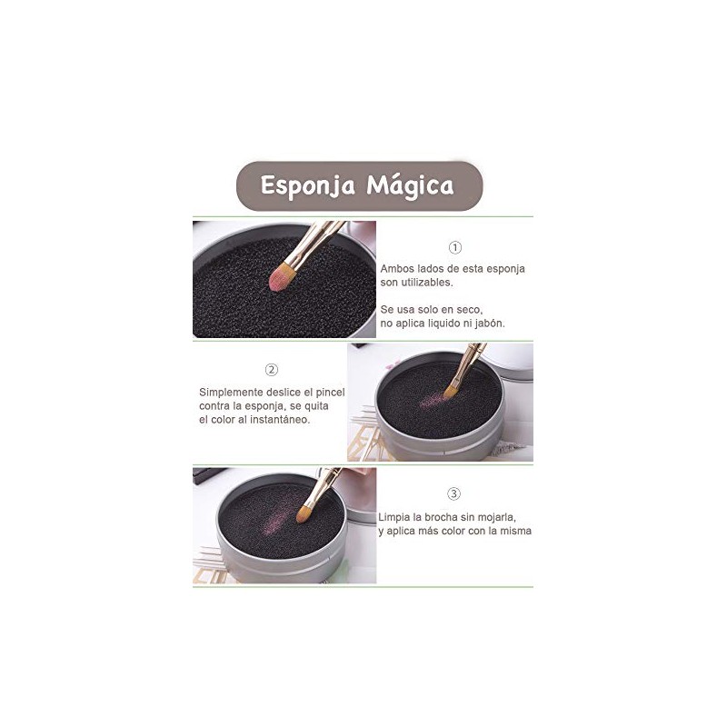 Kit 3 Limpiador silicona para brochas de maquillaje Alfombrilla Esponja
