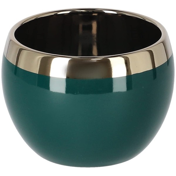 KOTARBAU® Ceramic Flower Pot Planter Green Gold Round 100 mm
