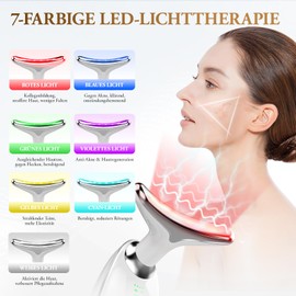 Face Massager, ANLAN Gua Sha Electric Beauty Device with 7 Light Colours, 40±3°C Heat Function and 3 Modes Face Massager - Face Massager for Skin Comfort & Helps Tighten the Skin