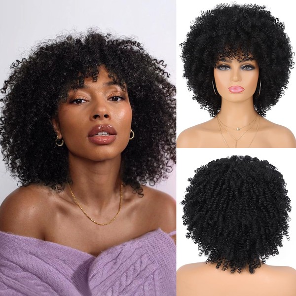 Looxey Afro Wig for Black Women Fluffy and Soft Synthetic