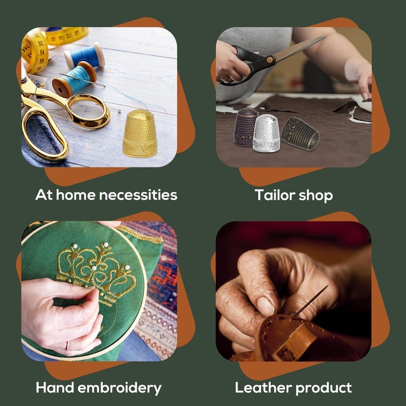 Nitlak 24 Pcs Metal Sewing Thimbles for Hand Sewing, Metal