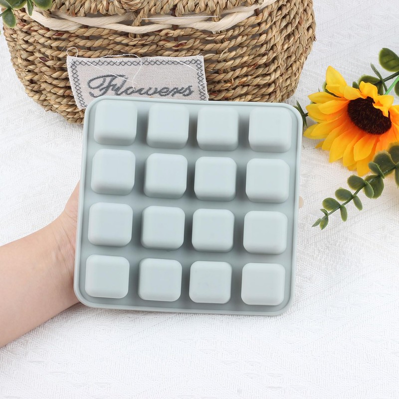 AIBOYA 16 Cavity Square Silicone Candy Molds For Candy Chocolate