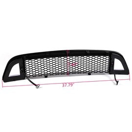 GRAND ORANGE Front Bumper Grille Hood Mesh with DRL LED Lights Compatible with Ford Mustang 2013 2014 (Except Shelby)