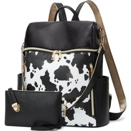 Makes Backpack Purse for Women PU Leather Travel Satchel Handbag Convertible Design Bag with Purse 2 Piece