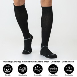 FYTUTESE 3 Pack Soccer Softball Baseball Socks Football Socks for Youth Men and Women Black Large