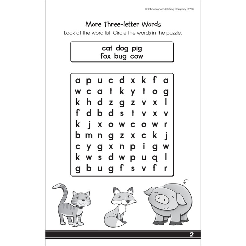 School Zone My First Word Searches Workbook: 48 Pages, Kindergarten,