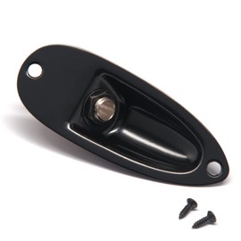 harpfeas Placa de entrada para guitarra estilo barco cargado de 1/4 pulgadas para guitarra eléctrica Fender Stratocaster Strat St Mono (negro)