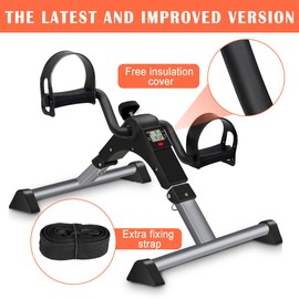 GOREDI Under Desk Exercise Bike Pedal Exerciser, Fully Assembled Pedal Exerciser for Seniors, Foldable Mini Exercise Bike for Office Fitness with LCD Display, Peddler Exerciser for Arm & Leg 202519