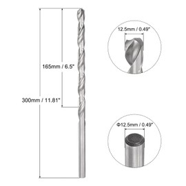 uxcell 12.5mm Twist Drill Bits, High-Speed Steel Straight Shank Extra Long Drill Bit 300mm Length for Wood Plastic Aluminum
