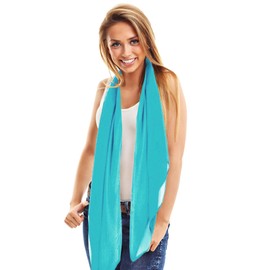 TOSKATOK® Ladies Plain Fashion Scarves large range colours – UK Seller-TURQUOISE