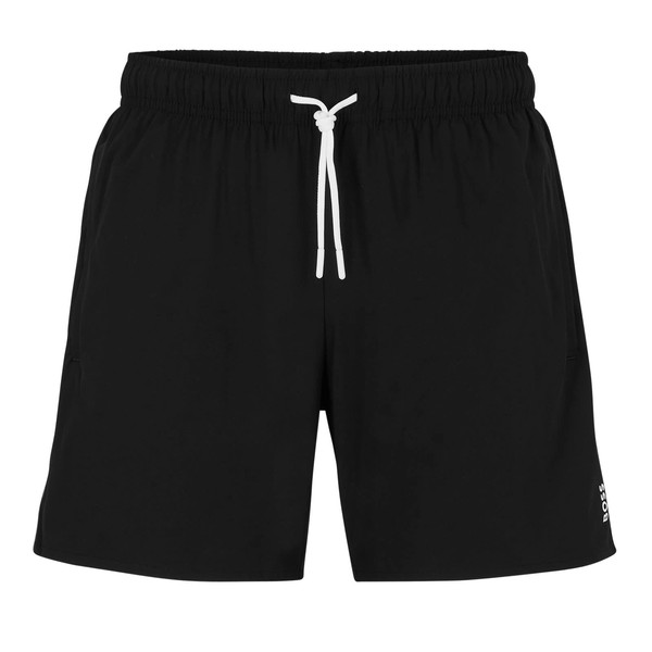BOSS Mens Iconic Swim shorts with signature stripe and logo