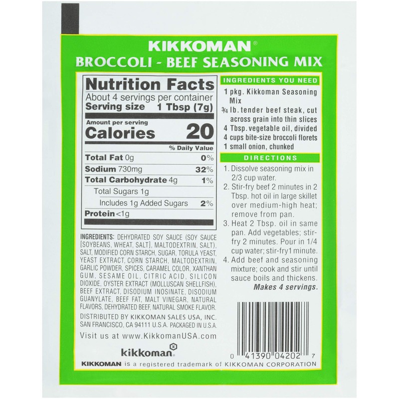 Kikkoman Broccoli Beef Seasoning Mix, 1oz packet (12 pack)