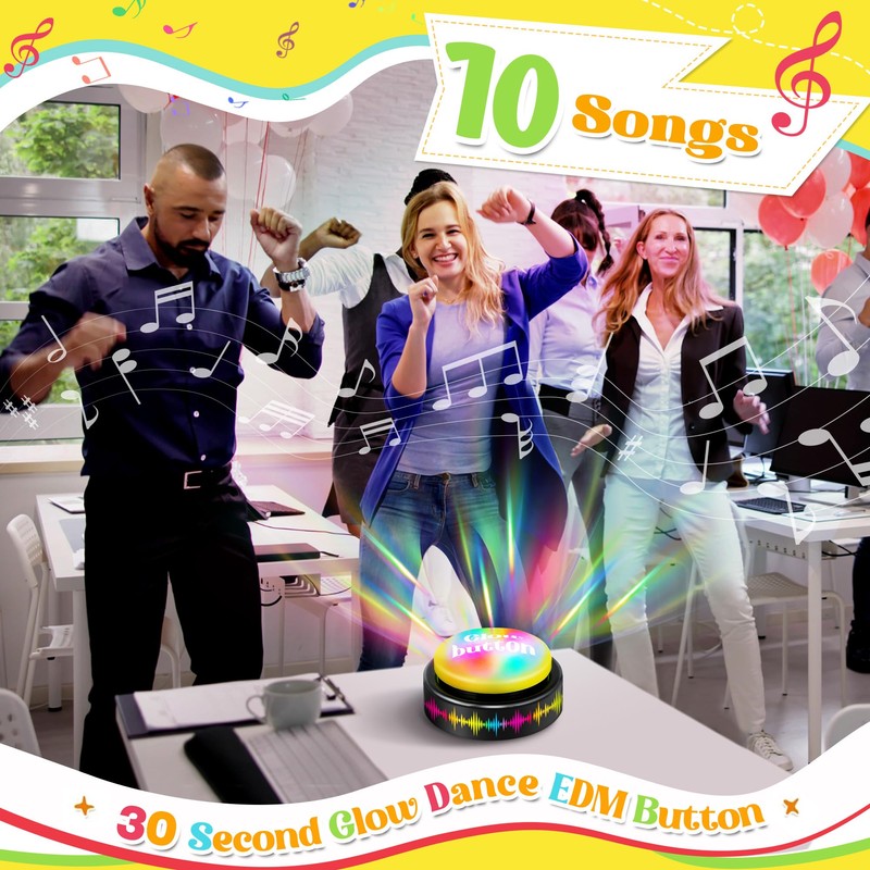 Feekoon Dance Party Button, Plays 10 EDM Tracks, 30 Second