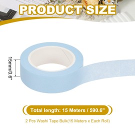 PATIKIL 33 Yard Washi Tape, Colored Masking Tape Adhesive Decorative Stickers for DIY Craft Art Gift Wrapping Journal Scrapbook Planner, Blue