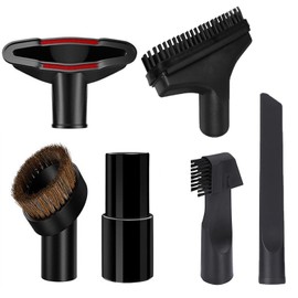 Veehaolu 6Pcs Vacuum Attachments Set, Compatible with Kar cher Vacuums, Includes Sofa Brush, 2-in-1 Nozzle, Flat Suction, Sofa Brush, Round Horsehair Brush 35mm to 32mm Adapter