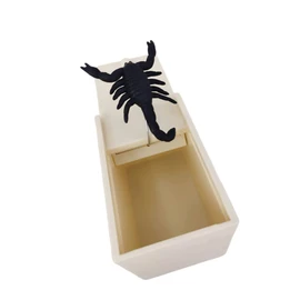 Kisangel 2Pcs Scorpion Prank Horrible Box Trick Props for April Fool Day Fun and Scary Fake Animal for Laughs and Surprises Light Yellow Color