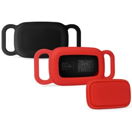 Geiomoo Silicone Case for Tile Pro (2024),(2022) Tracker, Soft Flexible Scratch Resistant Protective Cover with Carabiner (Black+Red)