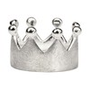SILBERMOOS Women's Crown Ring Crown Queen Brushed Sterling Silver 925,