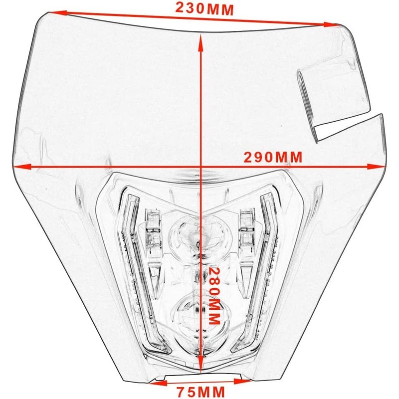 CHANGCHENG Dirt Bike Headlight Led，66W 3000lm Universal Motorcycle LED Headlight