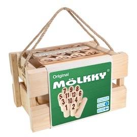 Mölkky Original - Wooden Throwing Games for Outdoor, Yard, Garden, Picnic, Beach, Leisure, Party - Birch Wood 12 Skittles, 1 Stick, Molkky Yard Game Set for Family, Groups, 2+ Players, 6+ Age