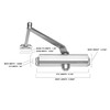Global Door Controls Compact Commercial Door Closer in Aluminum with
