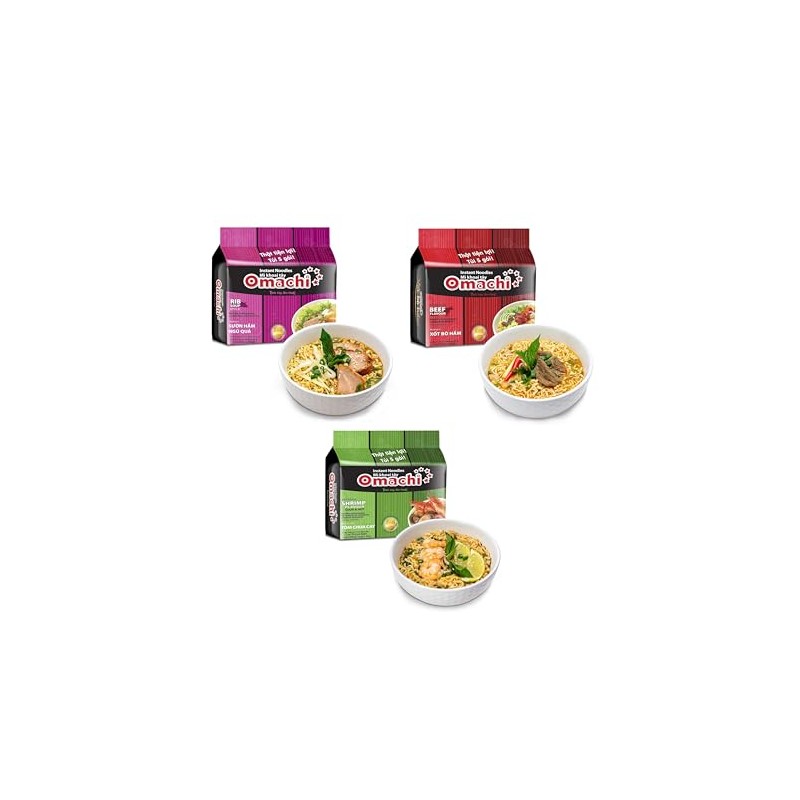 Generic OMACHI Golden Potato Noodles 3 Flavors Combination - Made