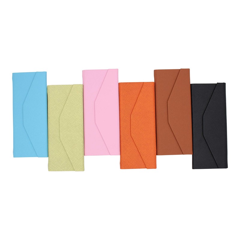 Estuche adorable para anteojos de cuero de color sólido