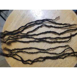 Human hair dread locks dreadlocks 100% Human Hair  10 handmade 6-8" very small 1b dark brown 1.5-2 mm.