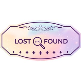 Victorian Plus Lost and Found Door or Wall Sign | Colorful Business Signage (Pastel Purple) - Large