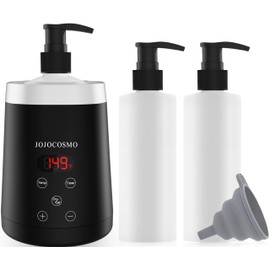 JOJOCOSMO Massage Oil Warmer, Oil Warmer Massage with Two Oil Bottle Dispensers, Continuous Heater from 0 to 65 °C, Lotion Bottle Warmer Dispenser Heater, for Salon, Household Massage Oil, Bottle