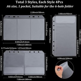 SOFPLATE 12 Blatt 3 Stile A6 Ordnerteiler 6 Loch Ordnerteiler Transparent Rechteckig Ohne Reißverschluss Taschenordner Für Lose Blätter Aufbewahrung Stempel Organizer Zum Befüllen von Dokumententasche